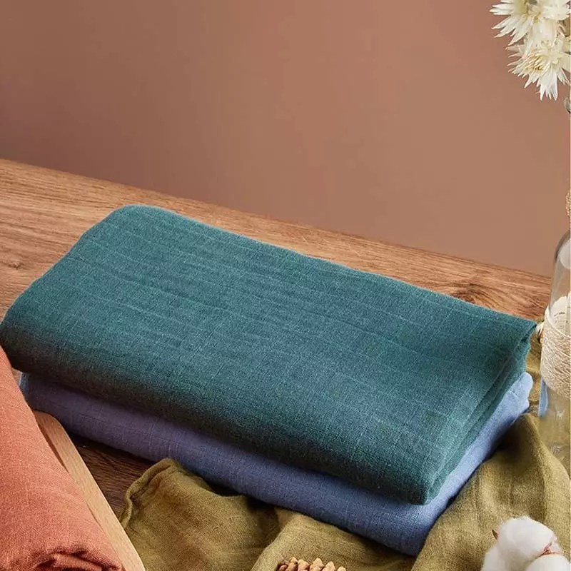 Newborn Cotton Muslin Swaddle Wrap Dusky Blue