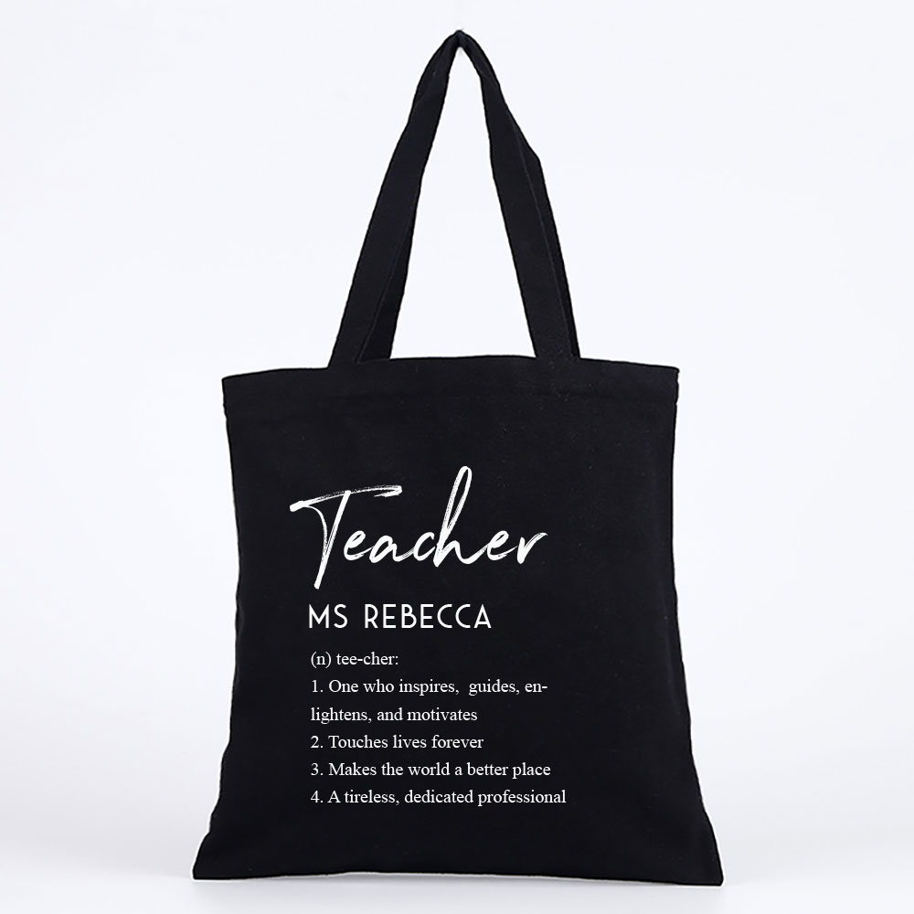 Personalised Tote Bag Teacher Dictionary Definition Design