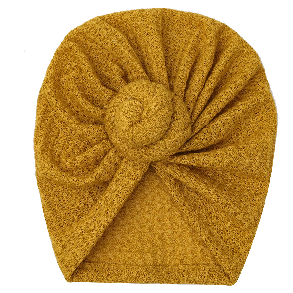 Baby Turban Stretch Knitted Fabric Headwrap Mustard Yellow