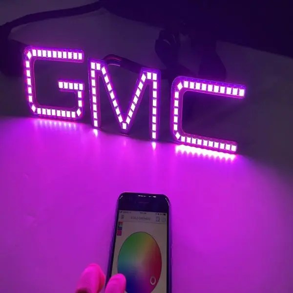 multi colors light RGB led car emblem truck front badge kit hot sale