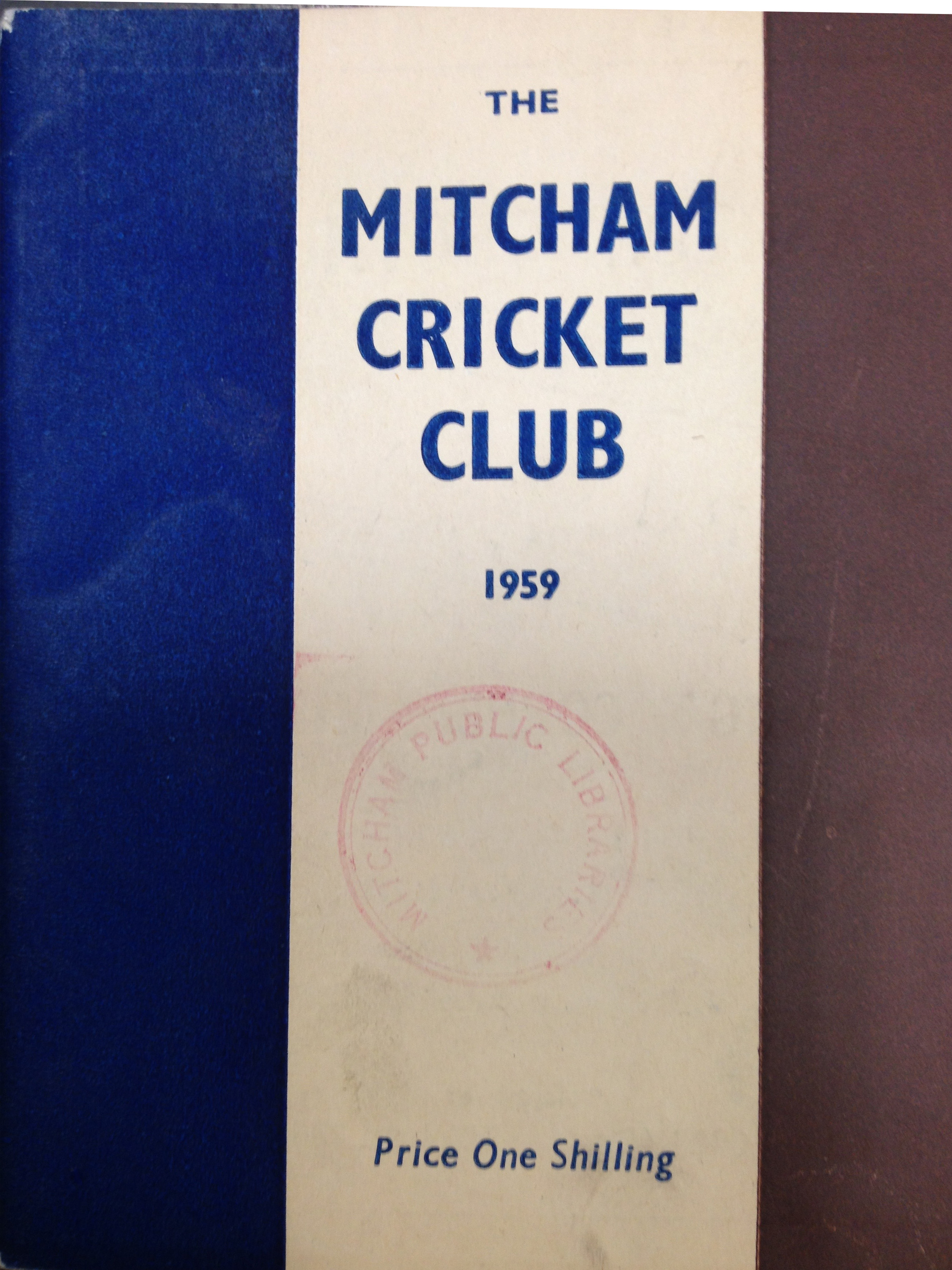 Mitcham Cricket Club Yearbook Covers 1952 to 1959 Mitcham History Notes