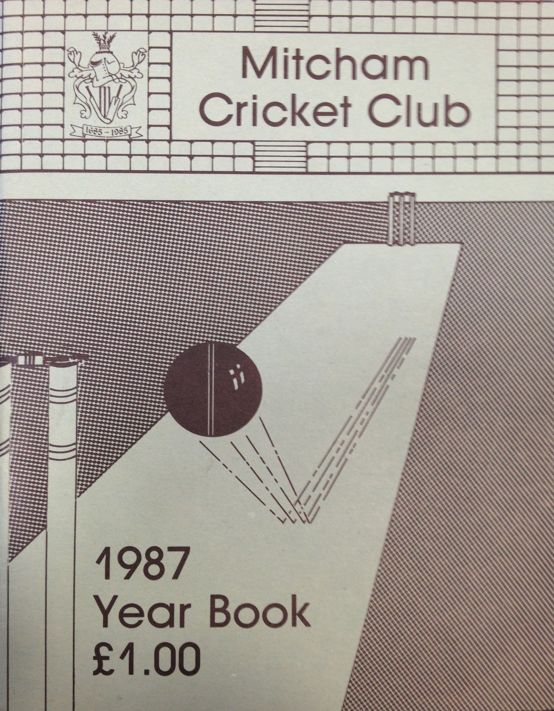 Mitcham Cricket Club Yearbook Covers 1980 to 1982, 1987 and 1989