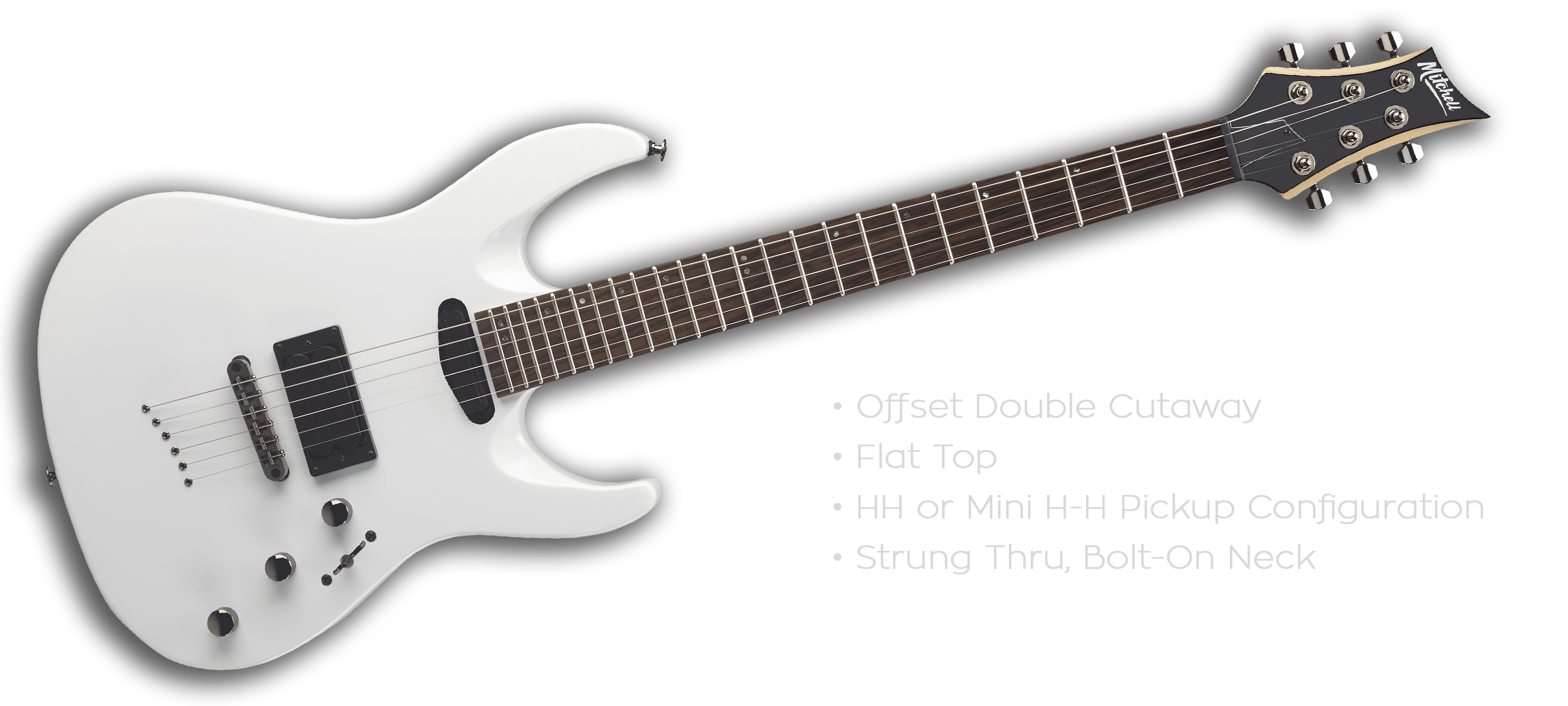 MD200WH Mitchell Electric Guitars White Mitchell Guitars