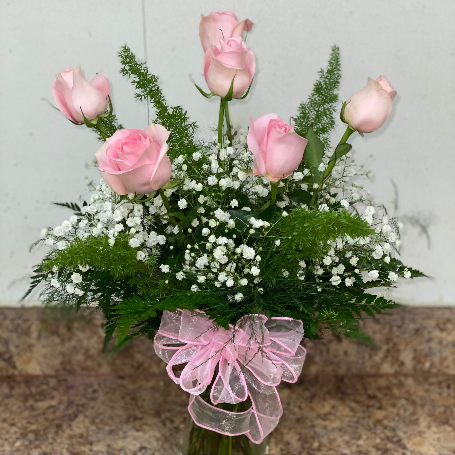 Half Dozen Pink Roses Mitchells Florist Orlando