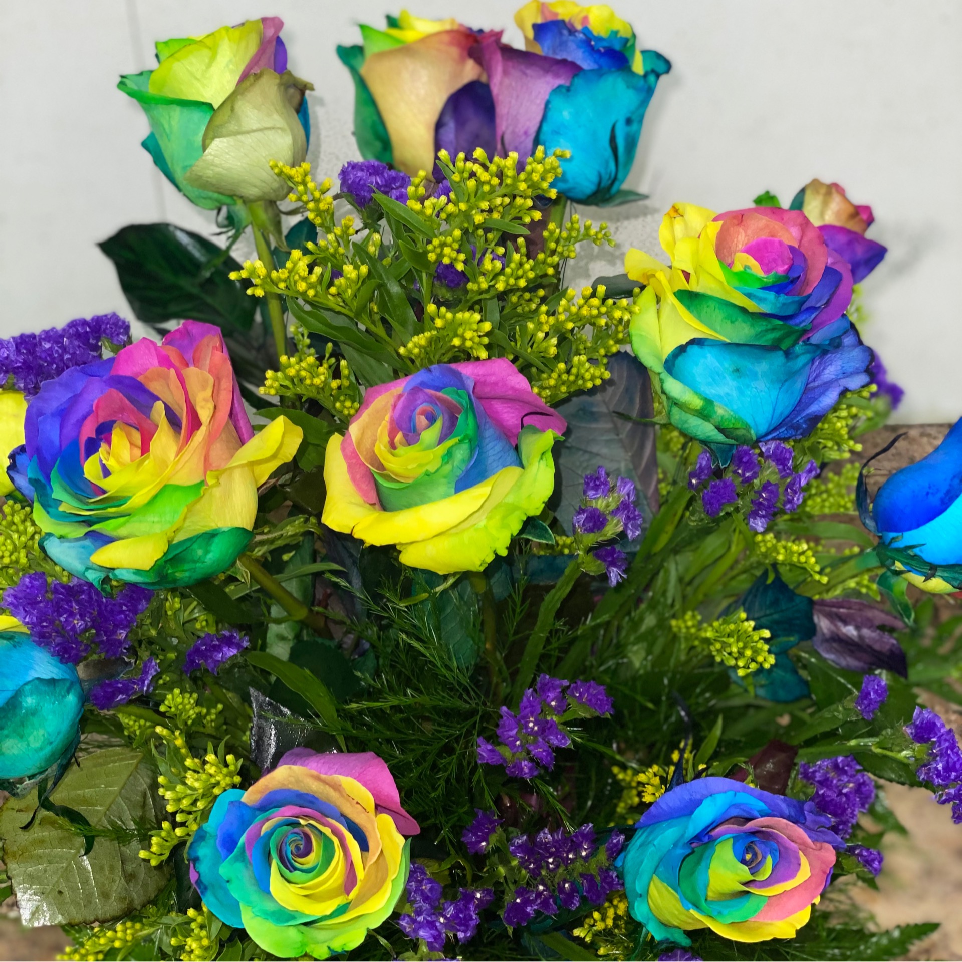 Dozen Rainbow Roses Mitchells Florist Orlando