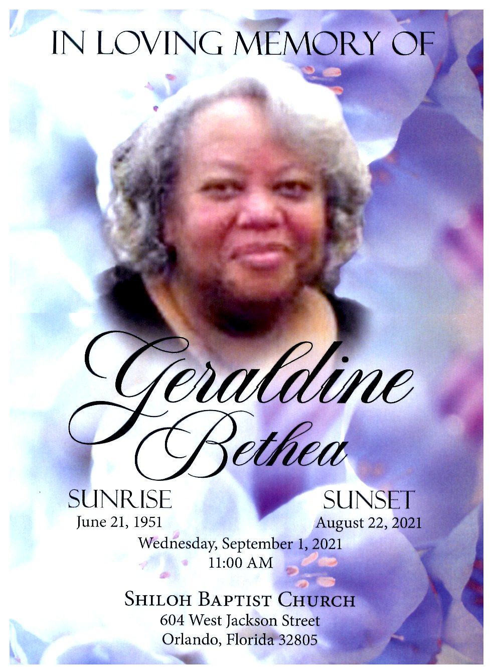 Geraldine Bethea Mitchell’s Funeral Home