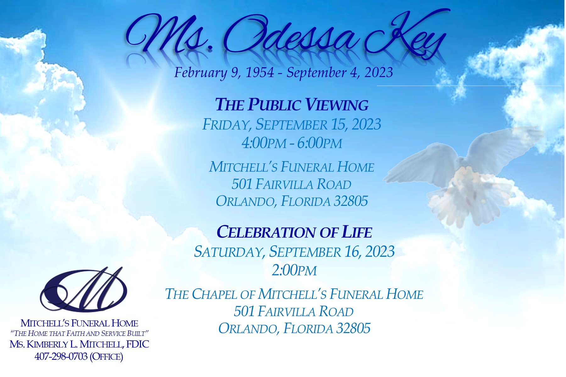 Odessa Key Mitchell’s Funeral Home