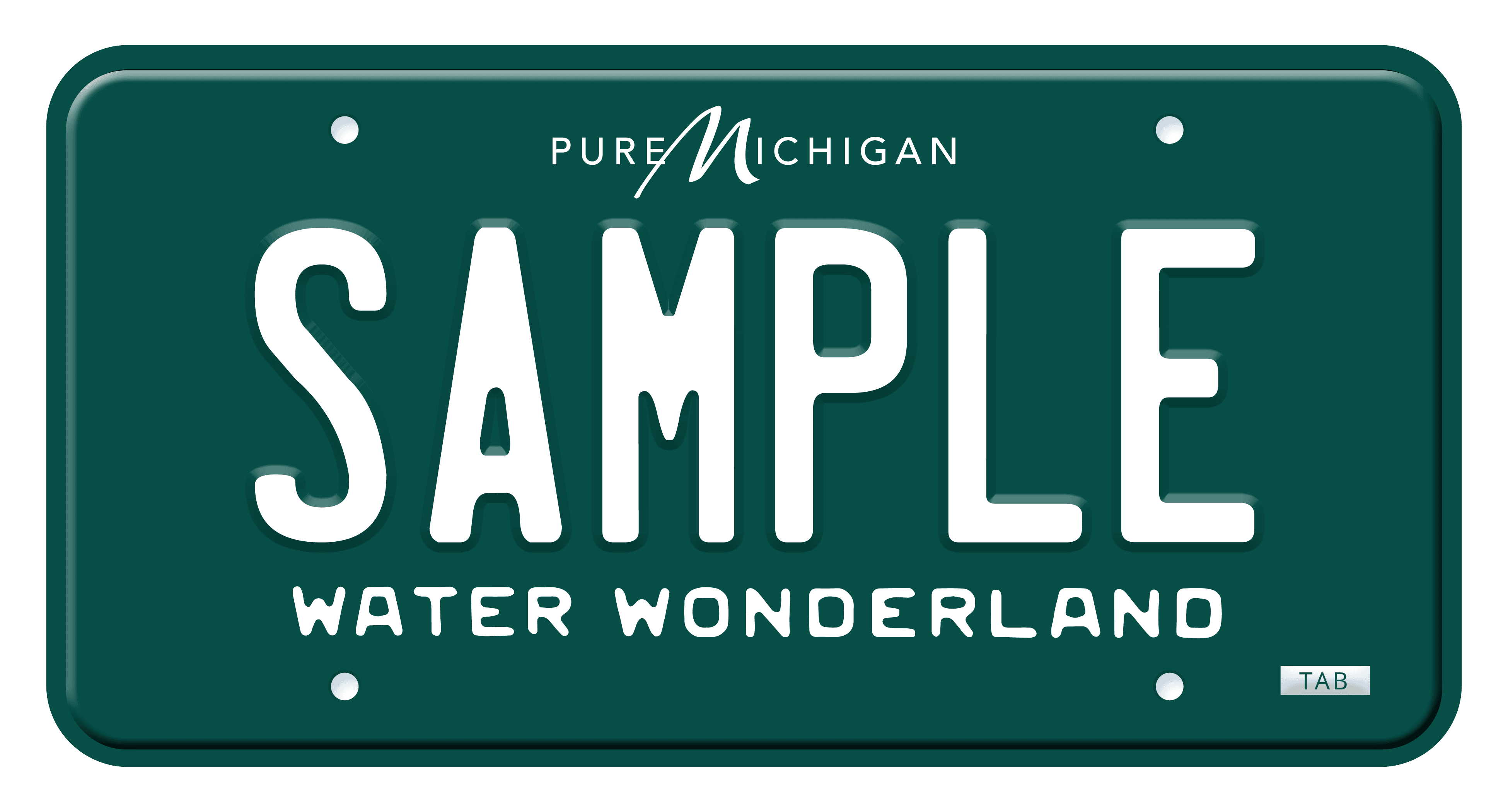 Michigan Offers Green And White Water Wonderland Plate, Enhanced