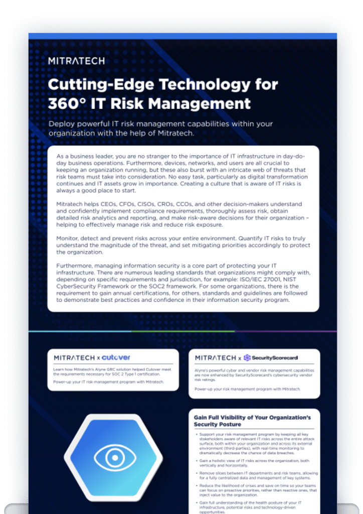 CuttingEdge GRC Technology for 360° IT Risk Management & Information