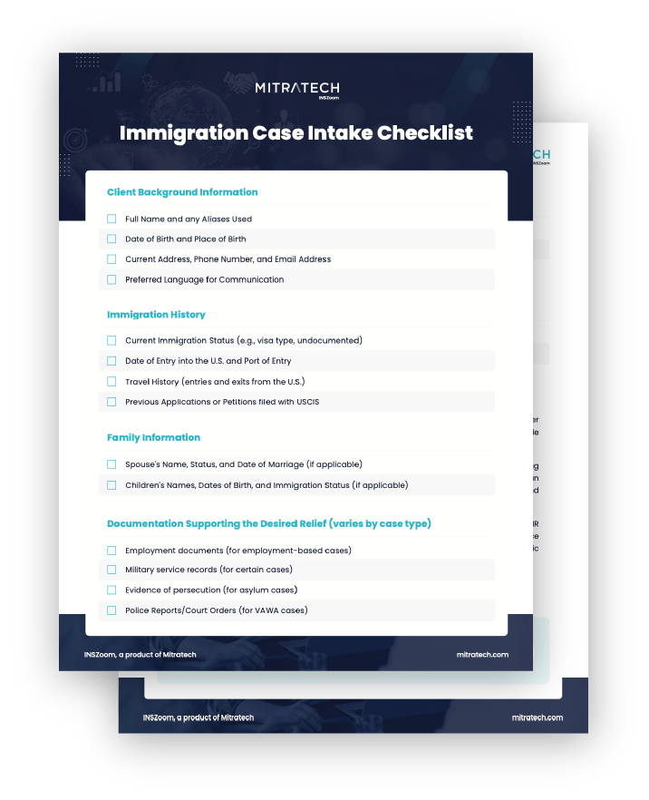 Immigration Case Management Intake Checklist