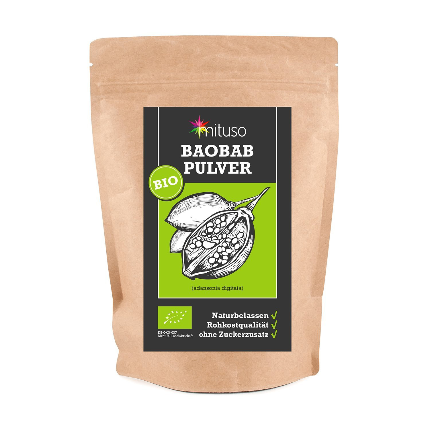 mituso Bio Baobab Pulver, 1er Pack (1 x 500g) Mituso Store