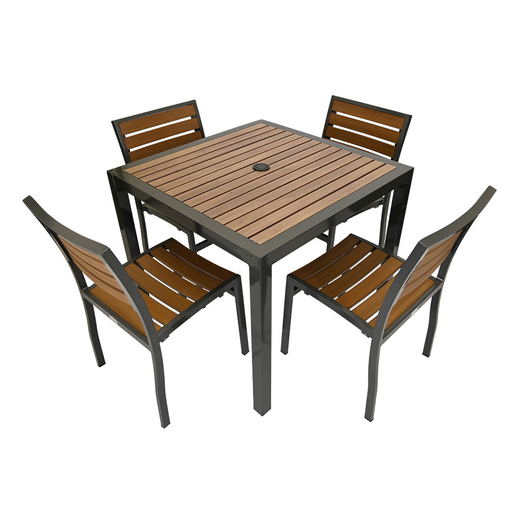 Magnolia Faux Teak Slat Dining Chair MityLite