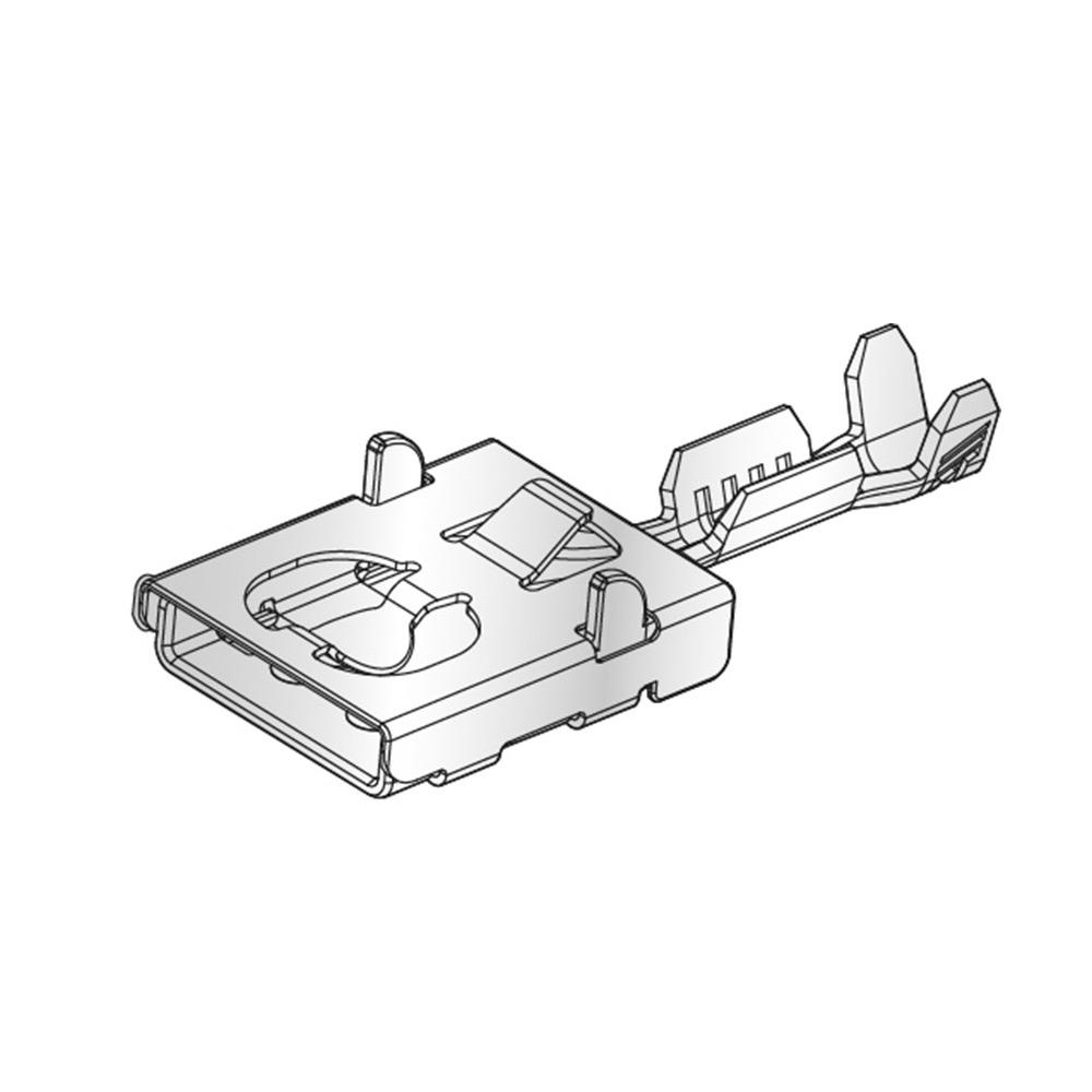 Blade Receptacle F630E, 6,3mm, 0.35 0.5mm², with latch miunske