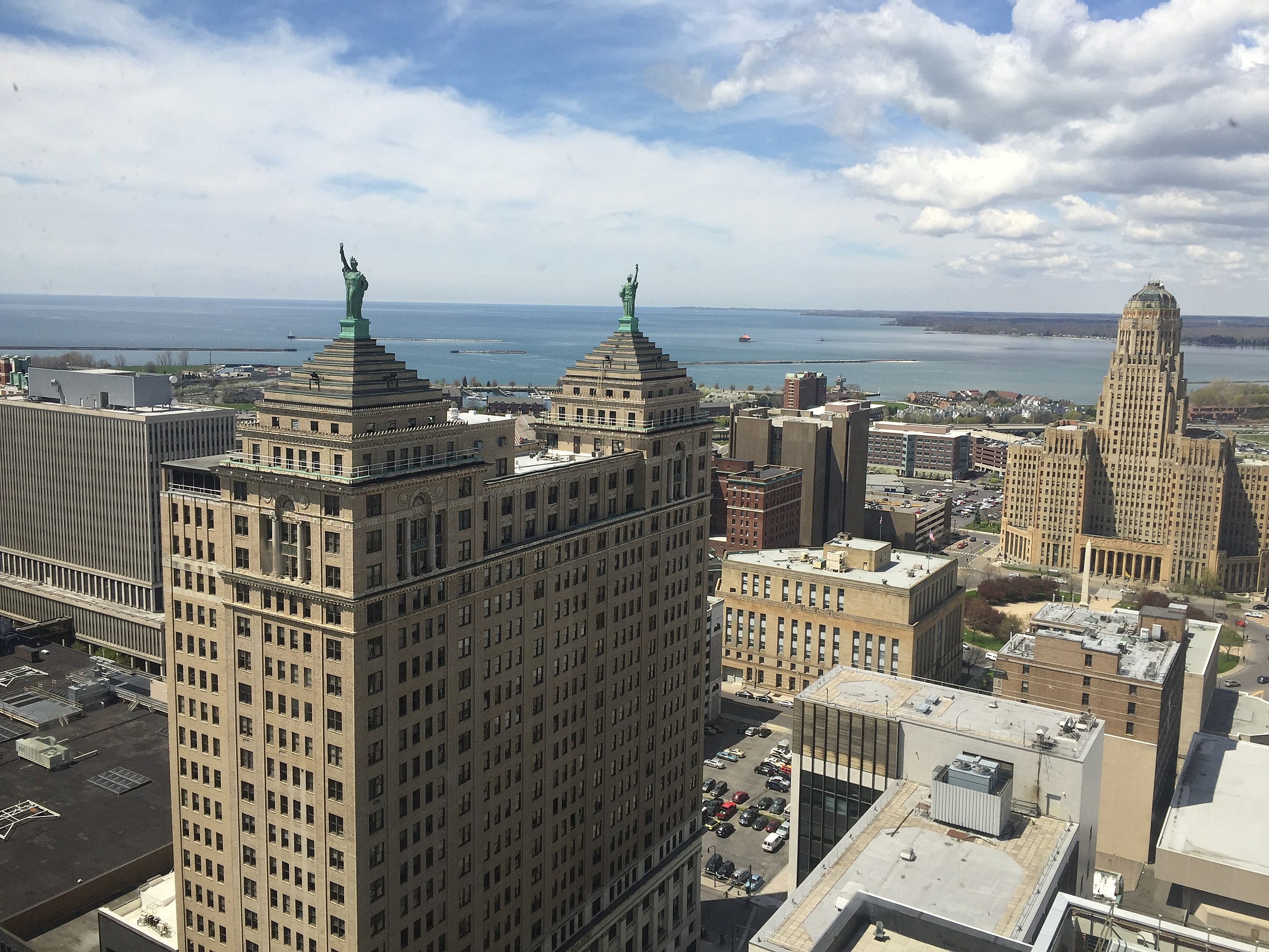 Downtown Buffalo Liberty Building Recorded in 4k From The Air