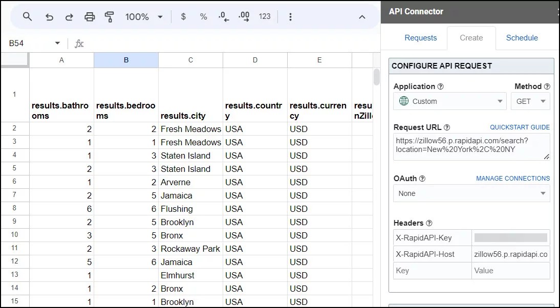 Import Zillow API Data to Google Sheets [2024] API Connector