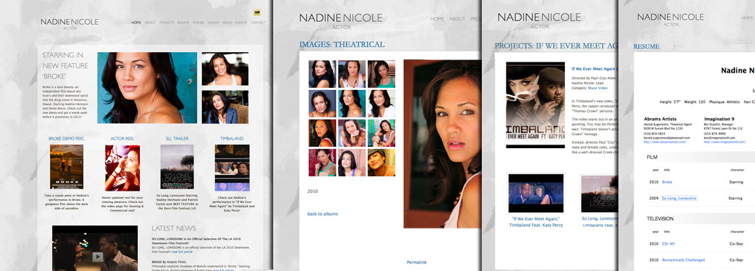 Examples of Actor Websites and Actor Portfolios