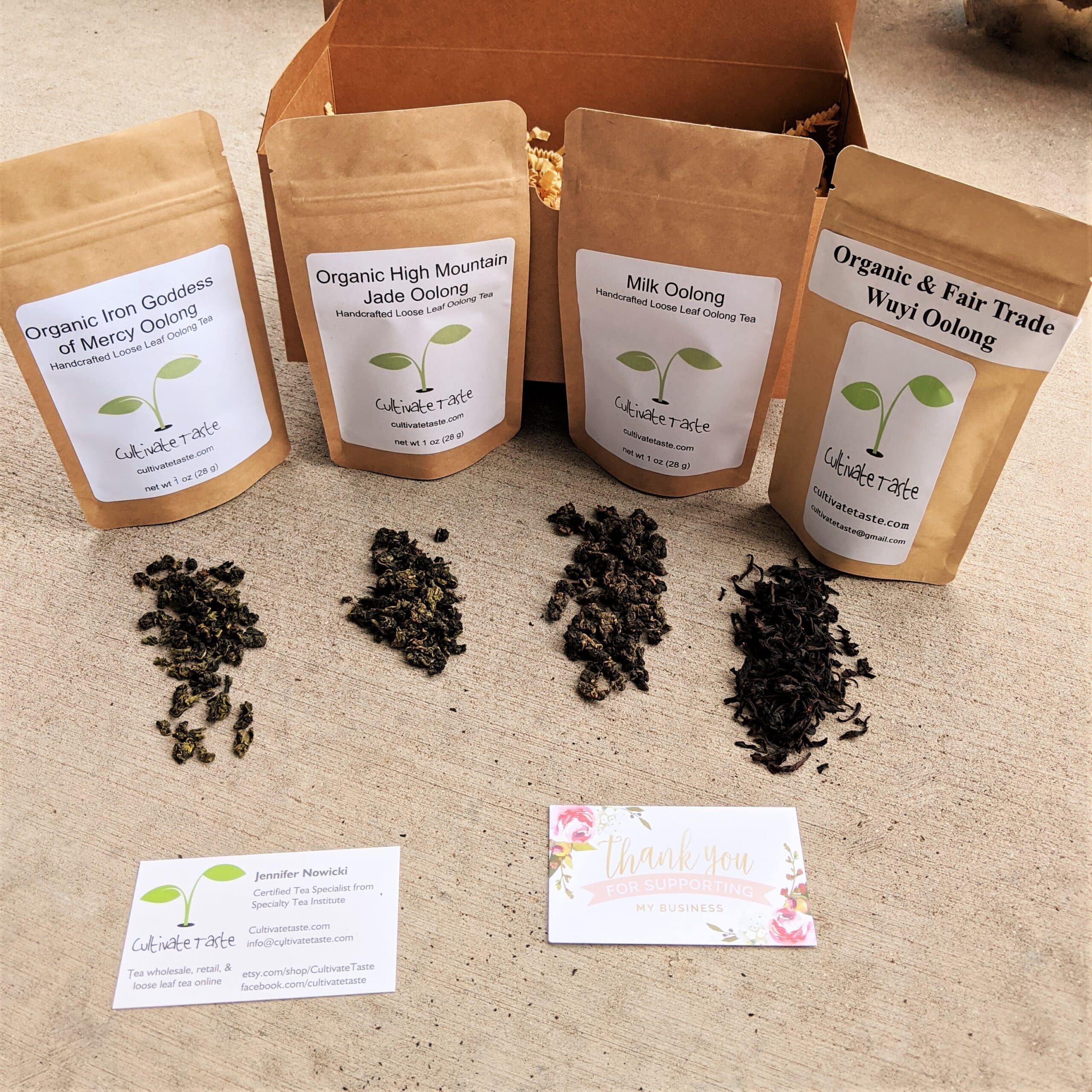 Chinese Oolong Box (four 1 oz. bags of loose leaf teas Iron Goddess of