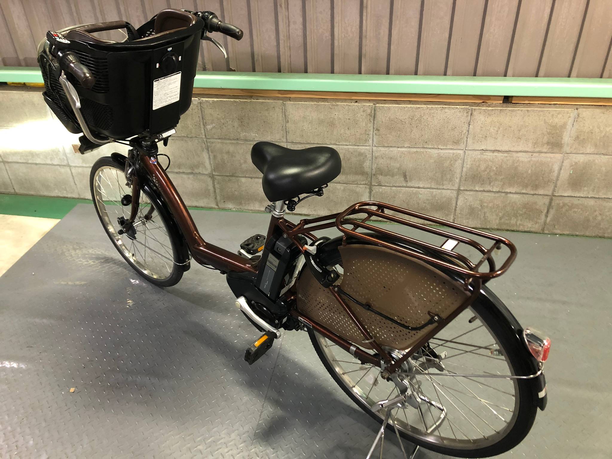 【SOLD OUT】電動自転車 BRIDGESTONE アンジェリーノ ブラウン 子供乗せ 国産・中古の激安電動アシスト自転車を販売