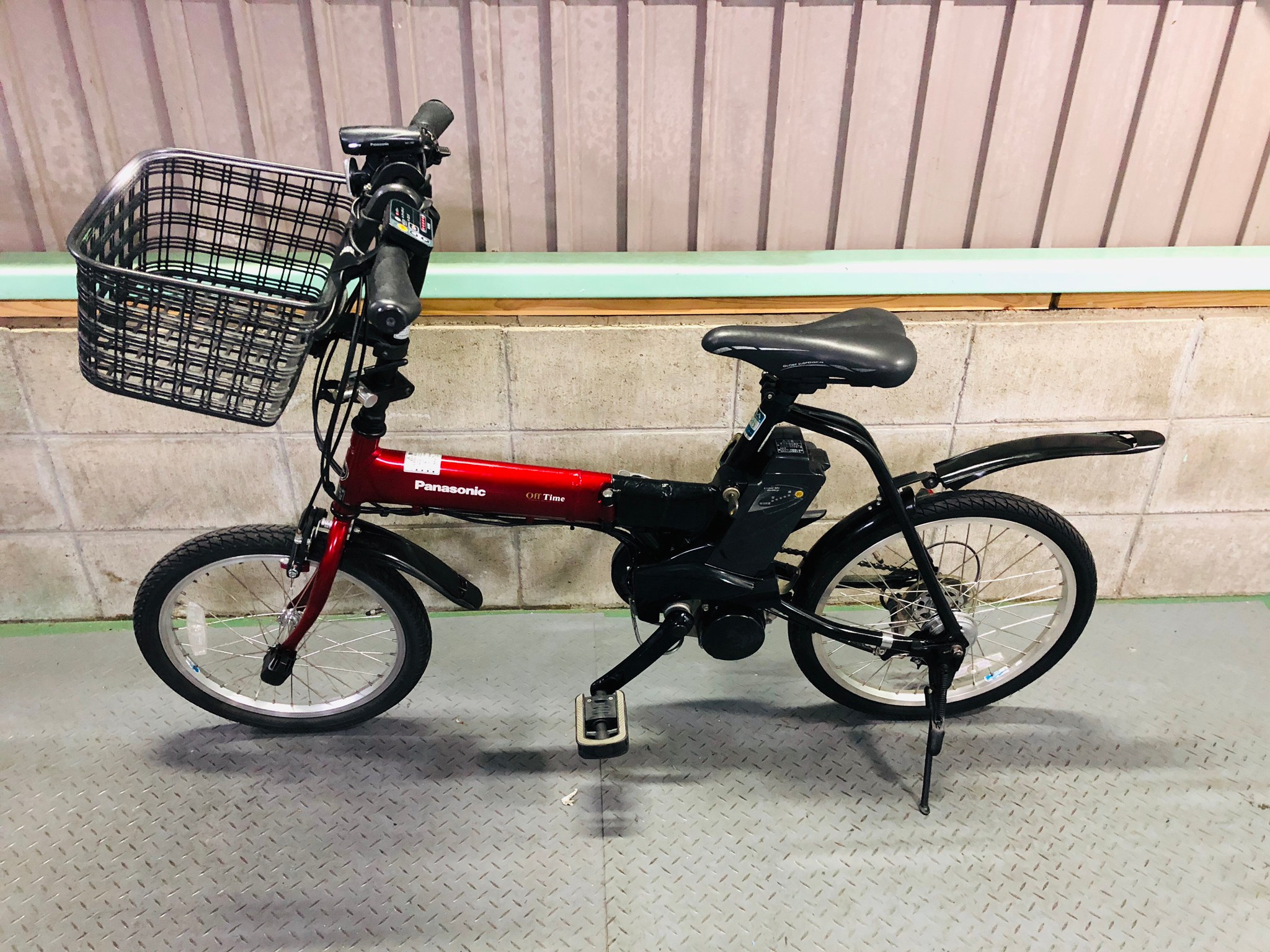 【SOLD OUT】電動自転車 パナソニック オフタイム 18×20 インチ 5Ah 赤黒 国産・中古の激安電動アシスト自転車を販売