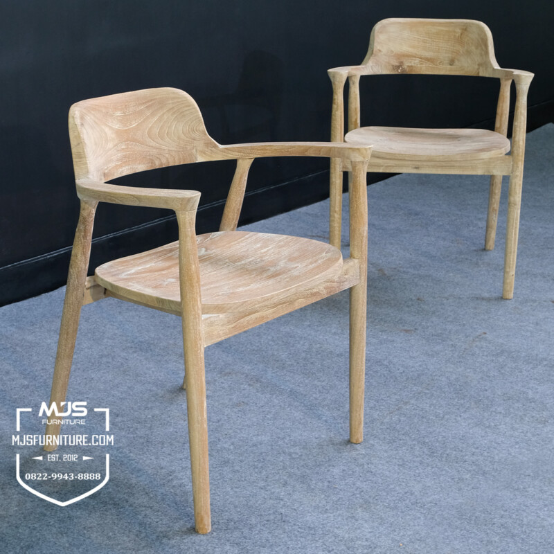 cafe möbler Kursi Cafe Jati White Washed Rustic - Mjs Furniture Jepara