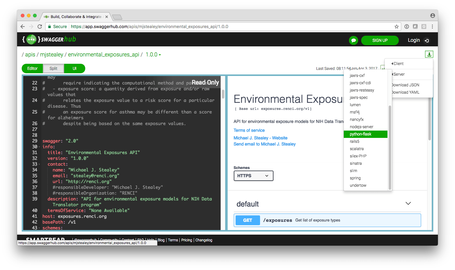 6. Exposures API Swagger Demo