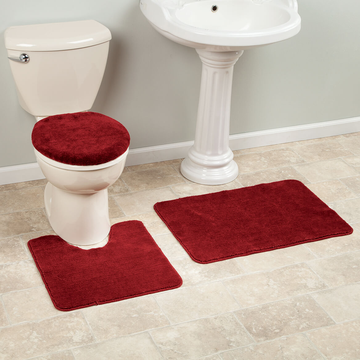 Plush Bath Rug Set Toilet Seat Cover Miles Kimball