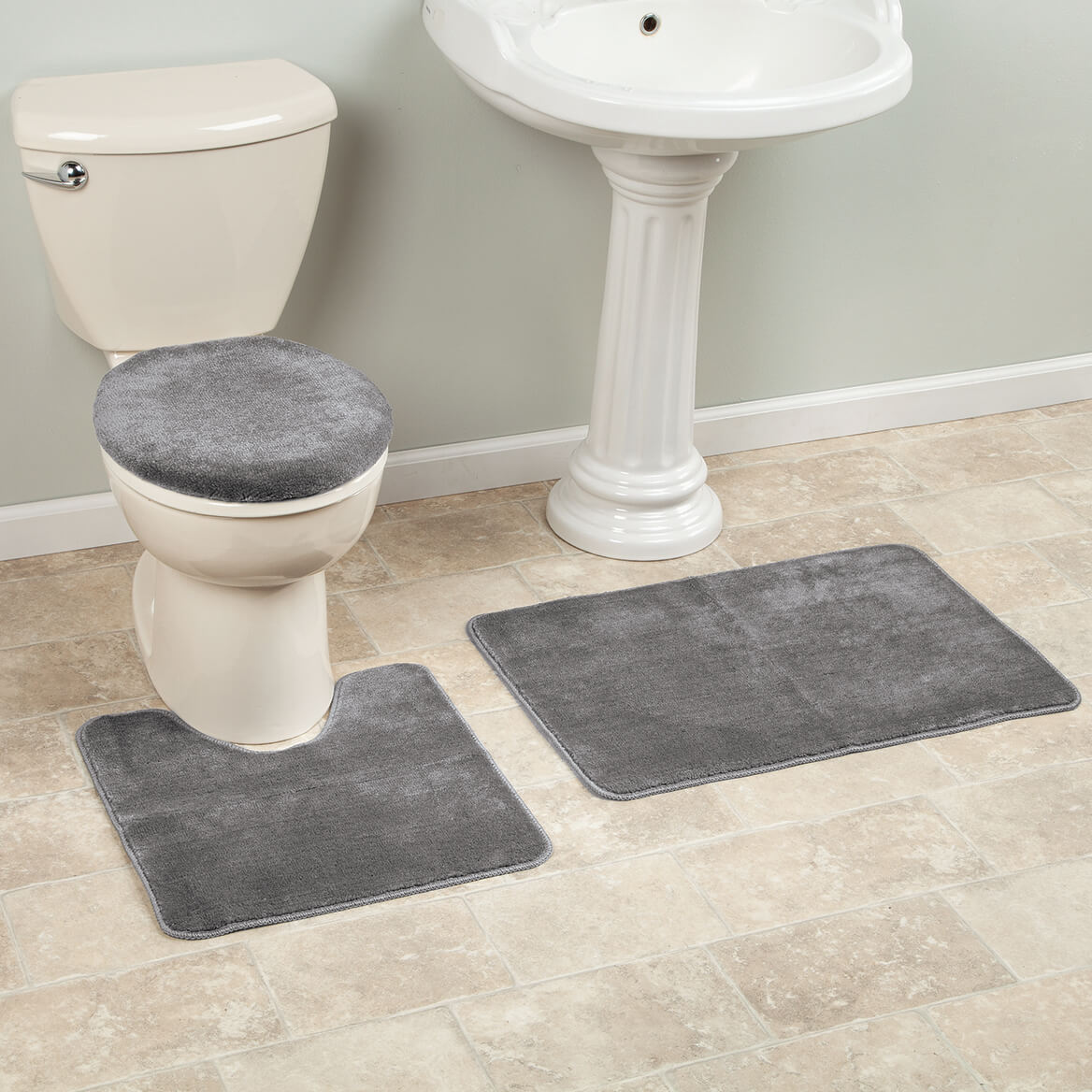 Plush Bath Rug Set Toilet Seat Cover Miles Kimball