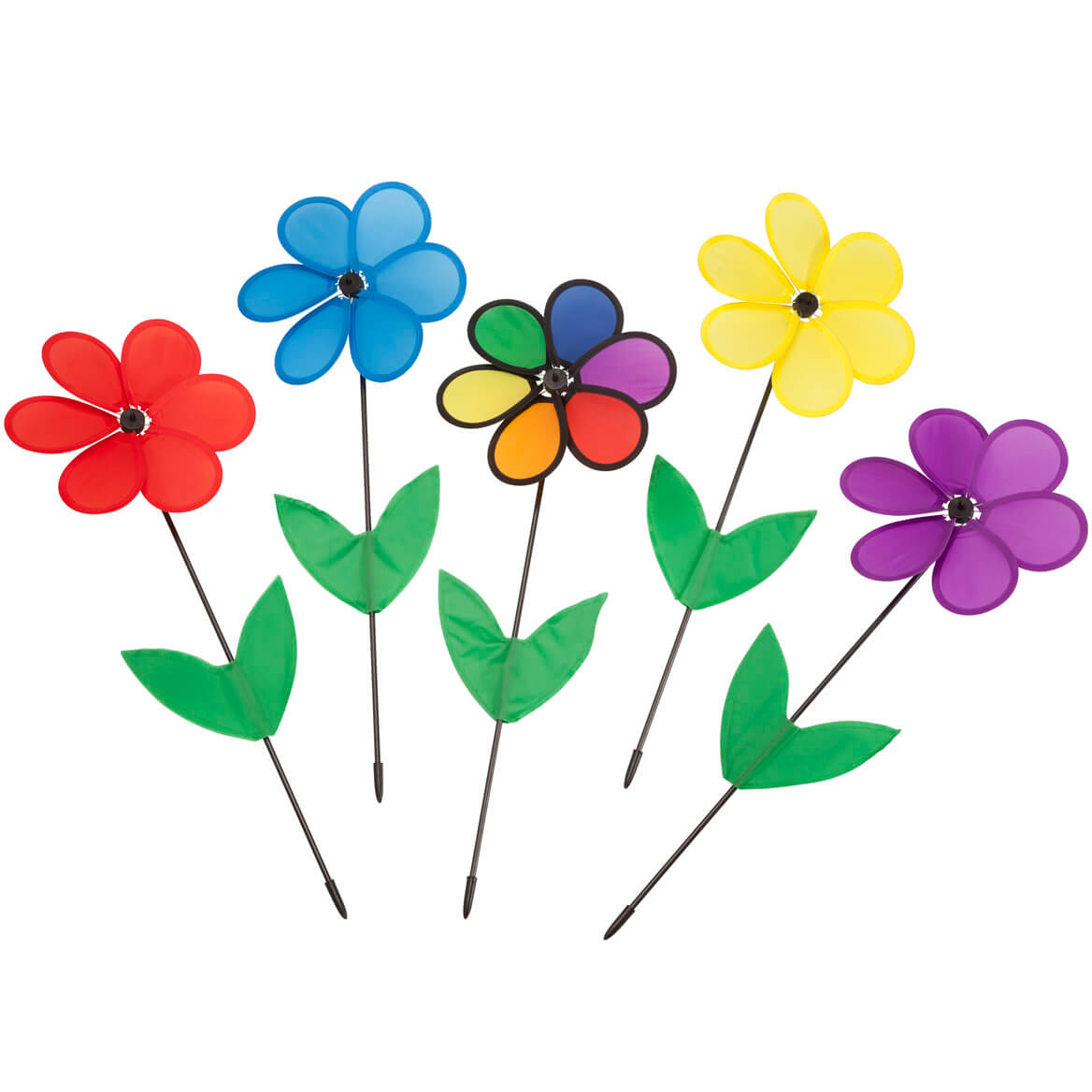 Flower Wind Spinners Rainbow Daisy Wind Spinners 5 Ct