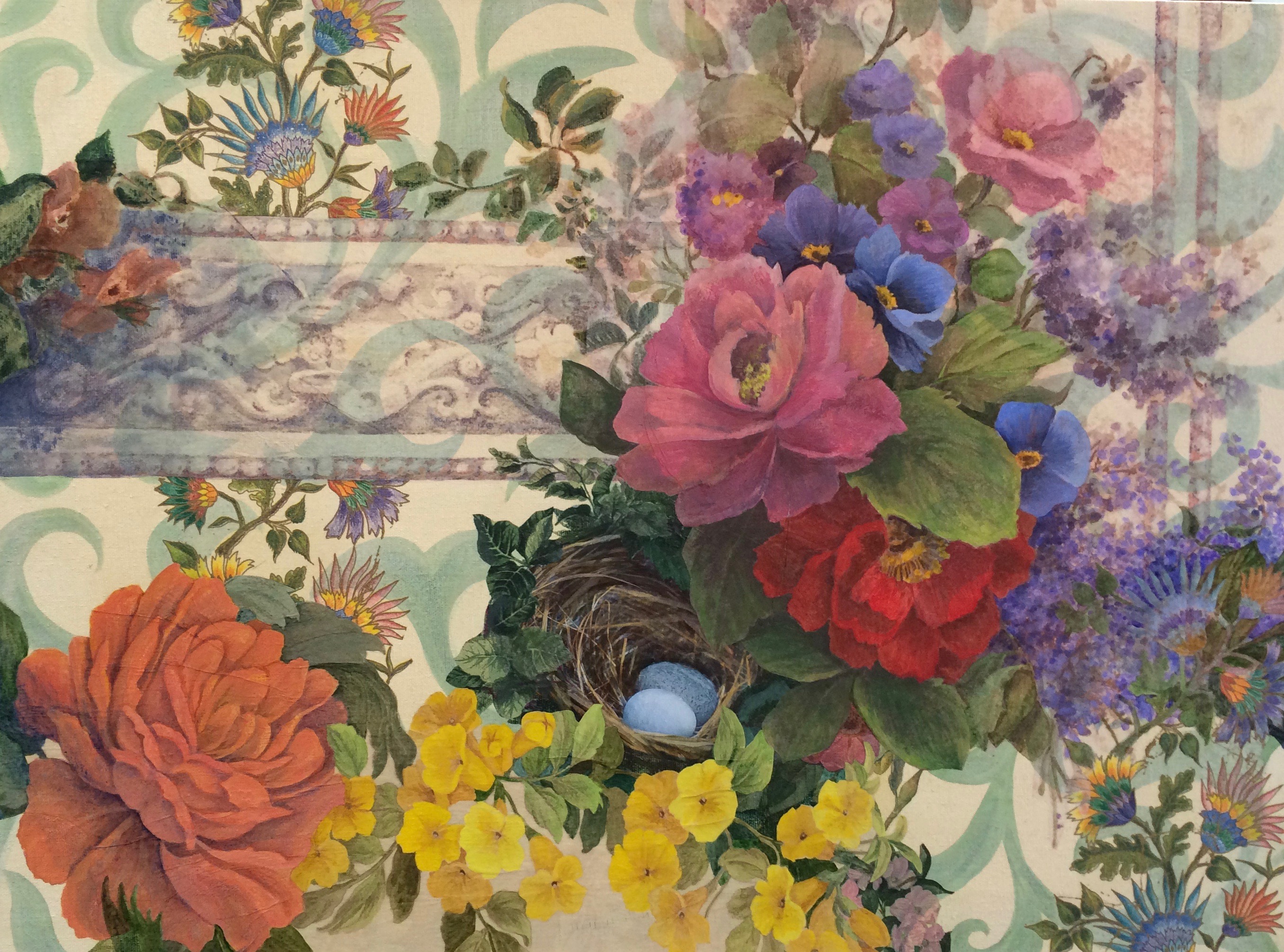 Wall Flowers M. K. FARR watermedia artist