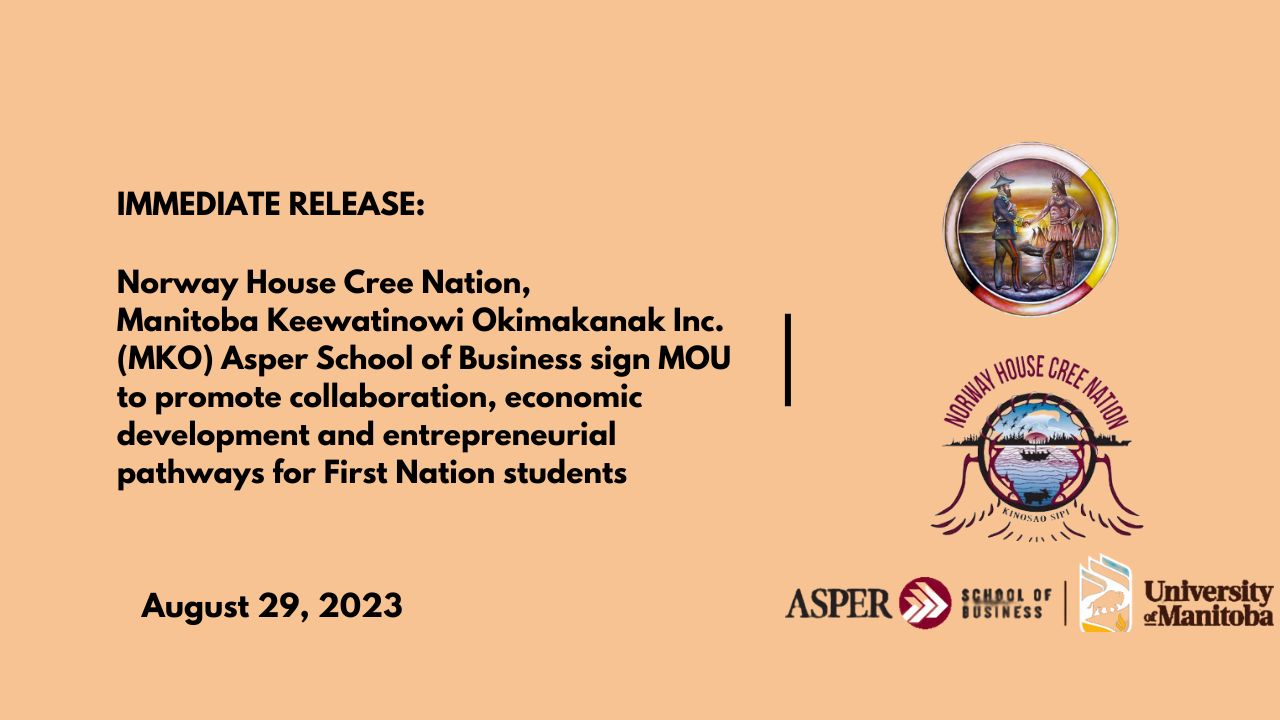 For Immediate Release Norway House Cree Nation Manitoba Keewatinowi