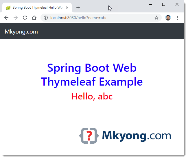 Spring Boot Hello World Example Thymeleaf