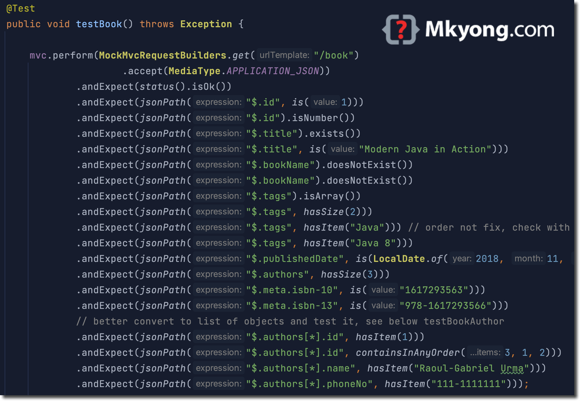 Testing JSON in Spring Boot
