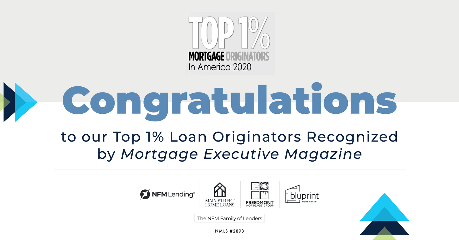 90 NFM Lending Loan Originators named Top 1 by Mortgage
