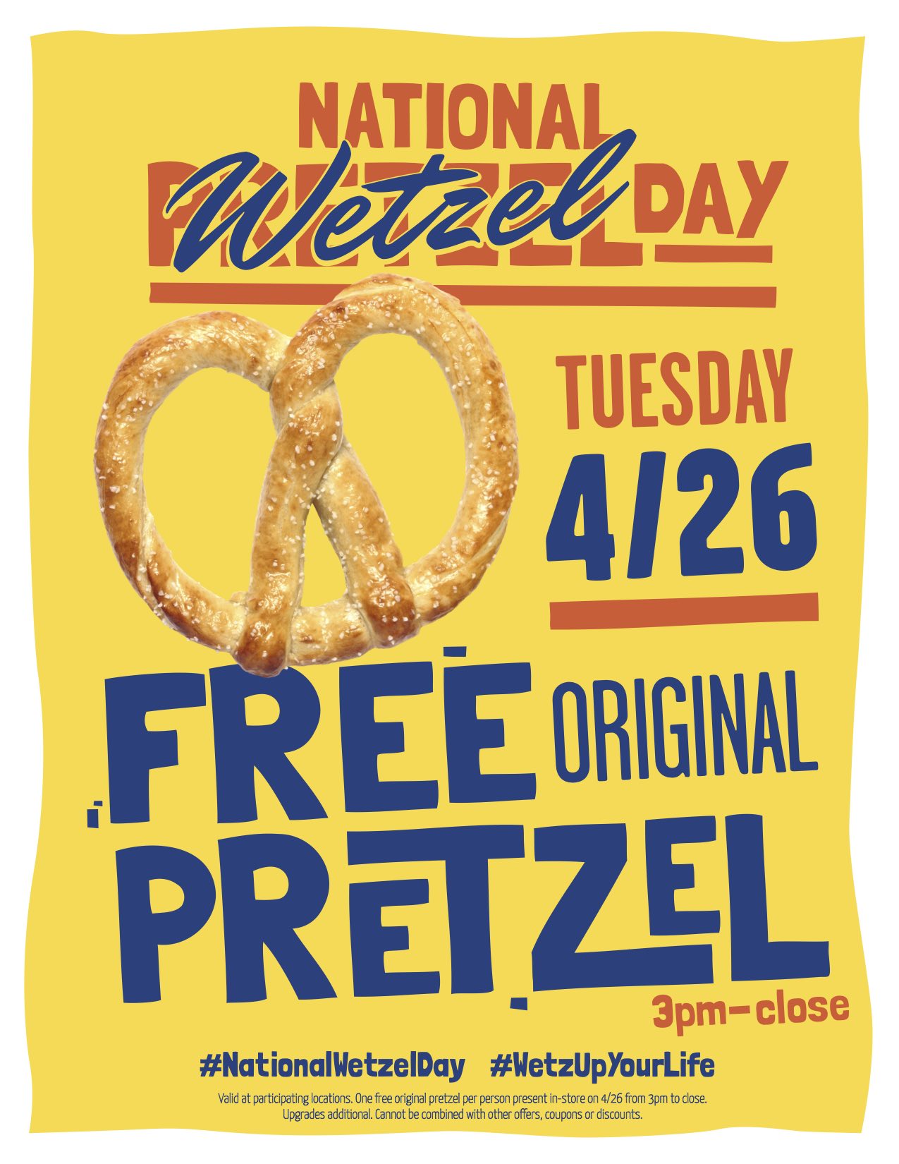 Wetzel’s Pretzels Celebrates National Wetzel Day with Free