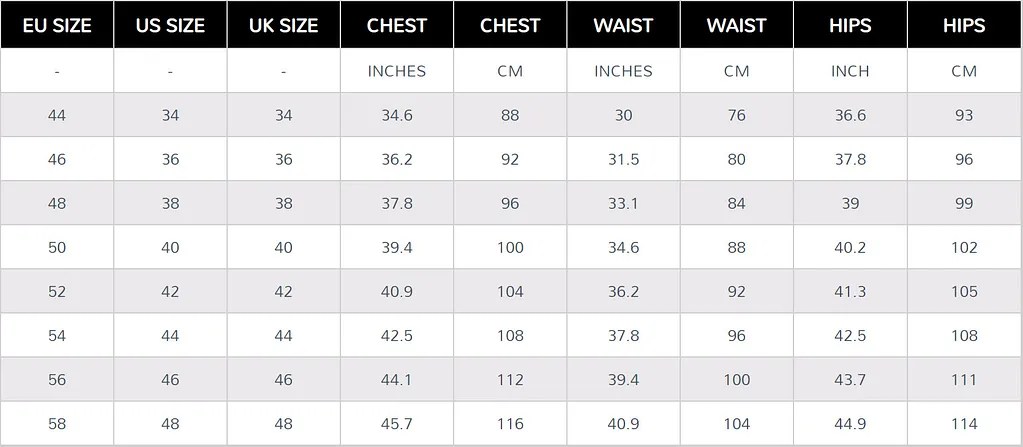 Men's Coats & Jackets Size Guide • Instinct Copenhagen