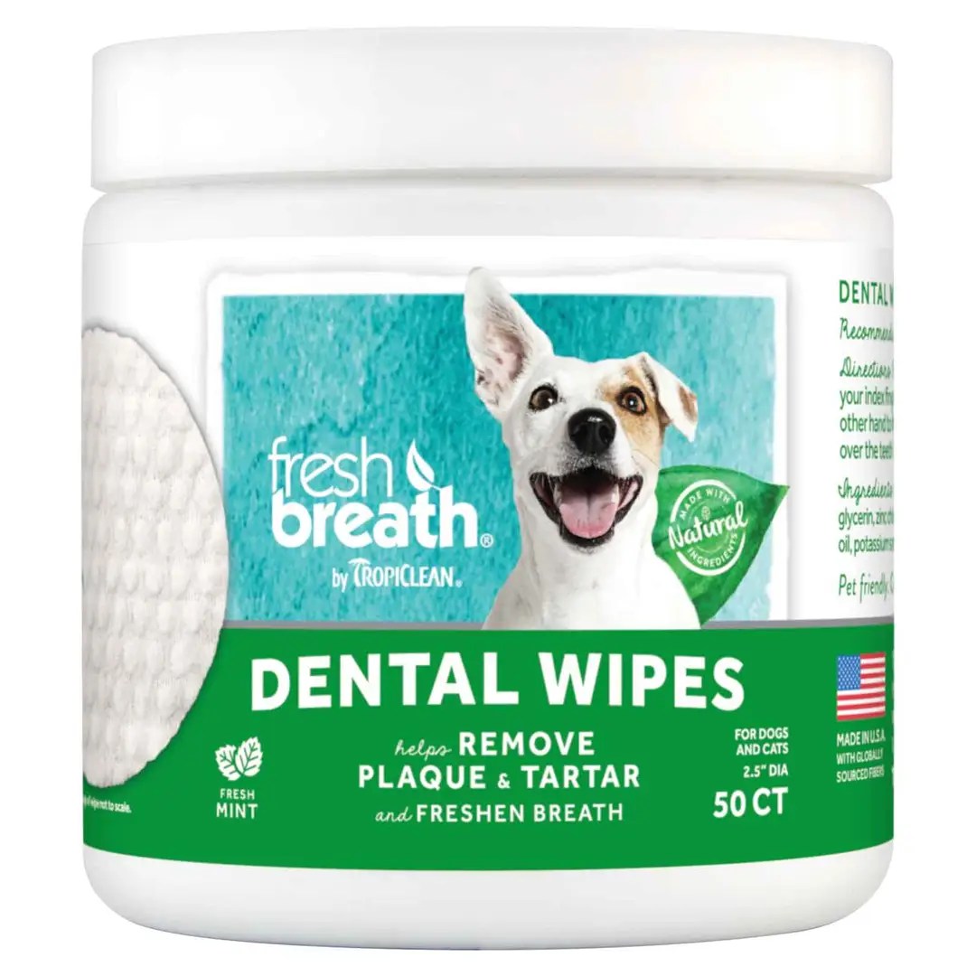 TropiClean Fresh Breath Dental Wipes for Dogs PetMall Singapore