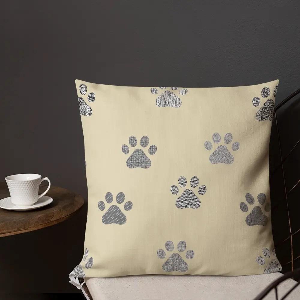 Paw Prints Premium Pillow From Your Pet