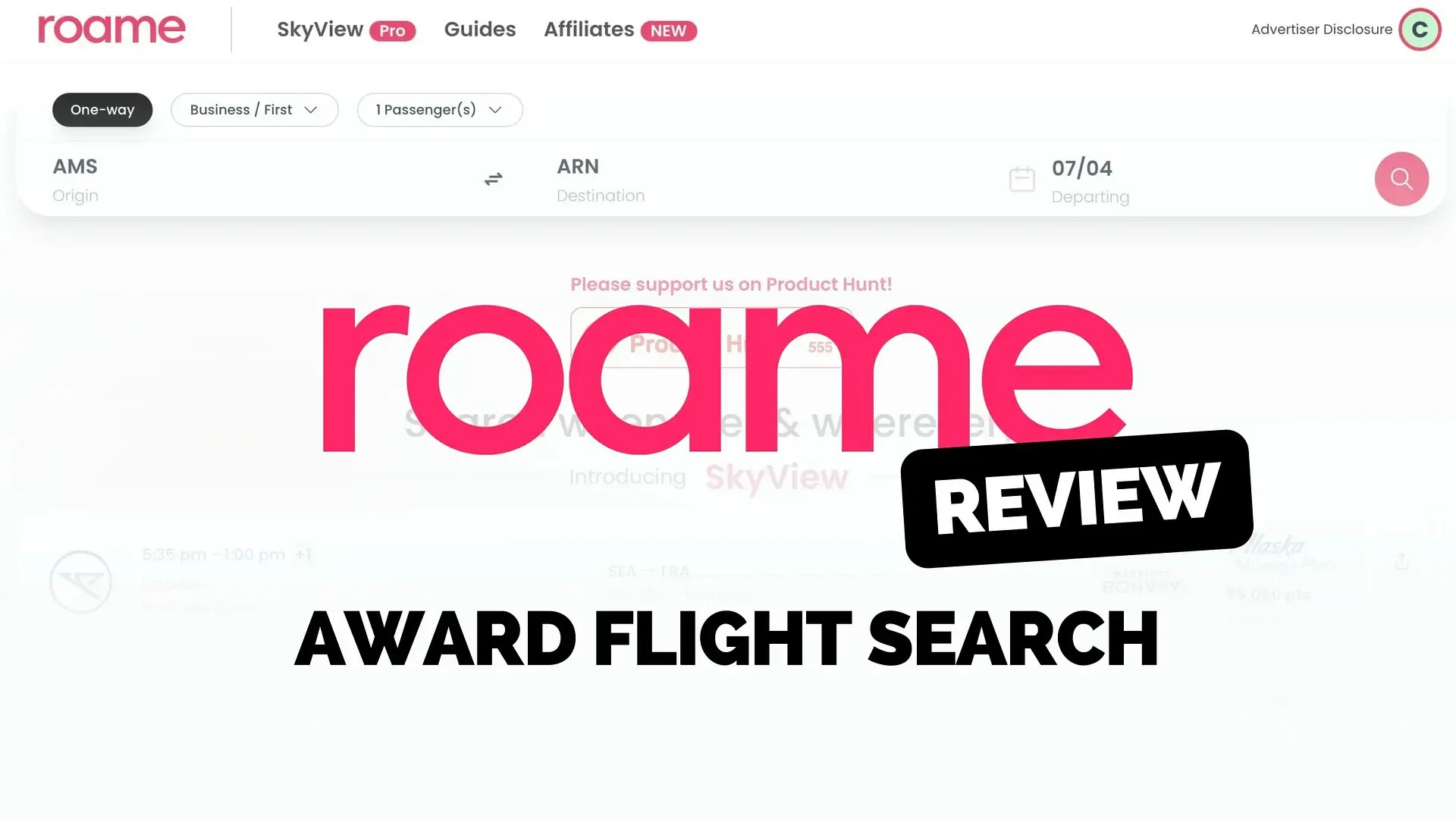 Roame Travel A New Search Engine For Award Flights That Takes 12