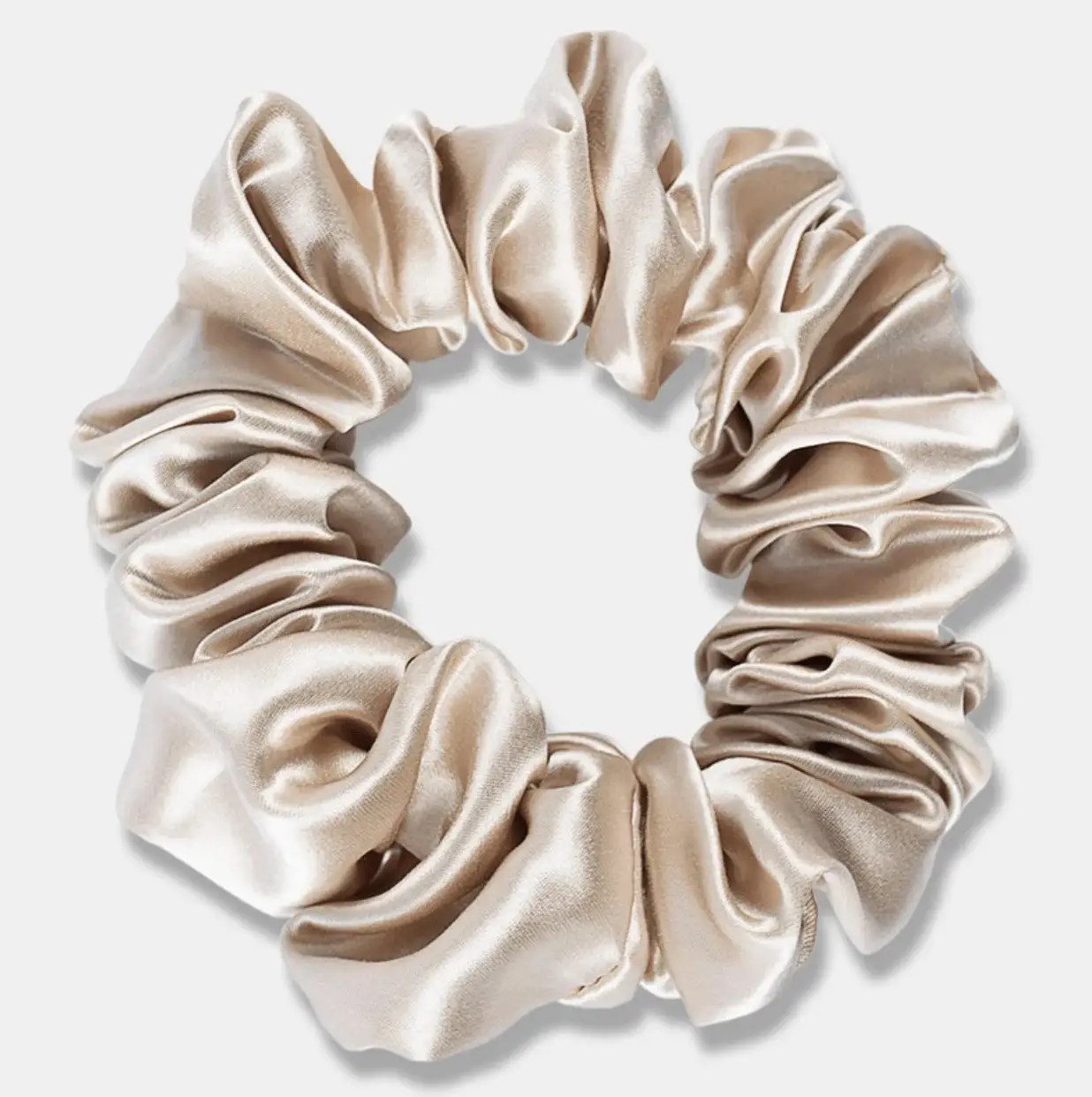 Large Silk Scrunchie Champagne June Silk