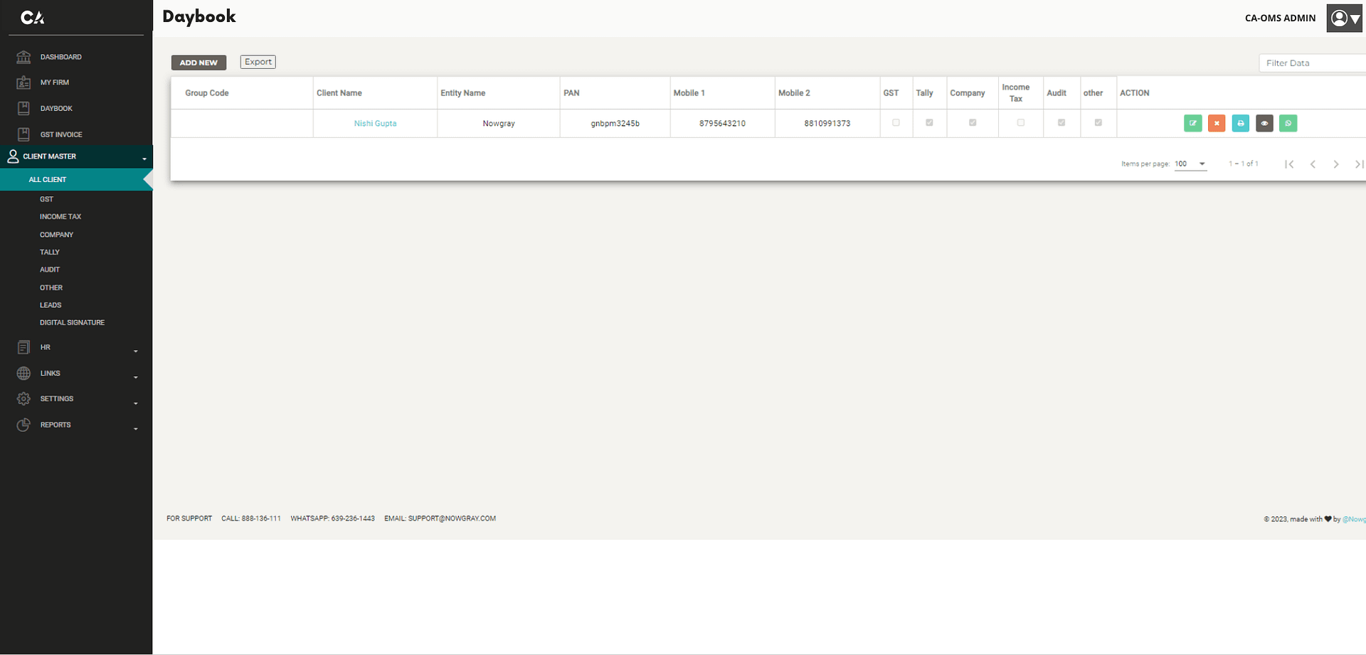 CAAccountingOfficePracticeManagementSoftware Features