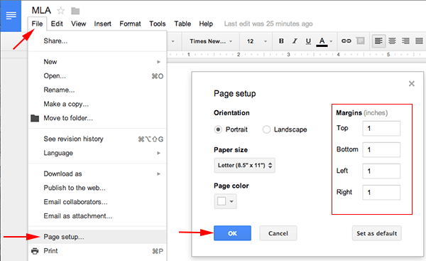 MLA Format using Google Docs