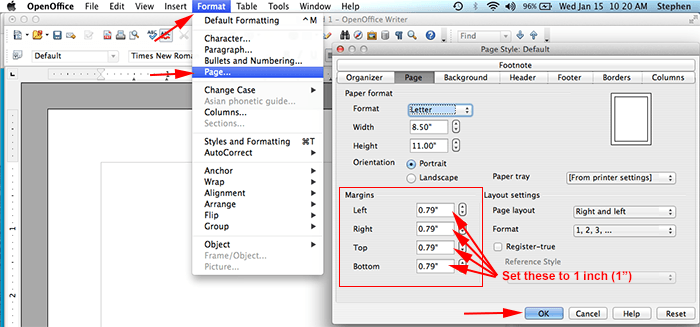MLA Format using OpenOffice