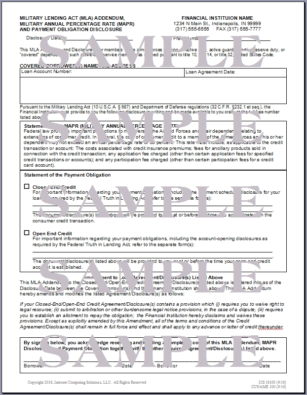 MLA MAPR Disclosures and Calculator