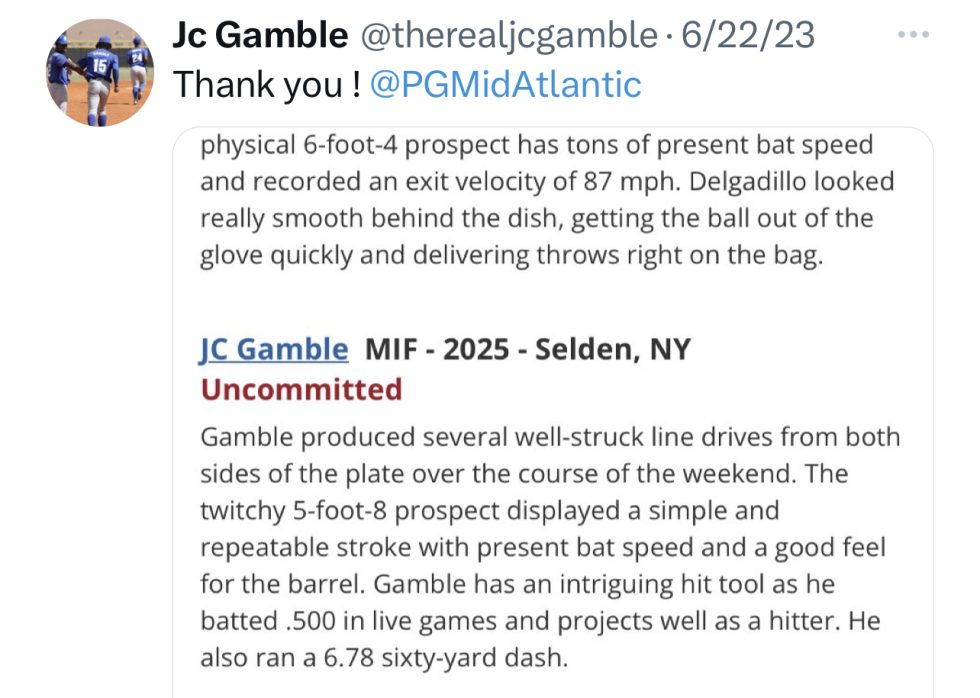 Diamond In The Rough Get To Know JC Gamble, One Of The Best Baseball