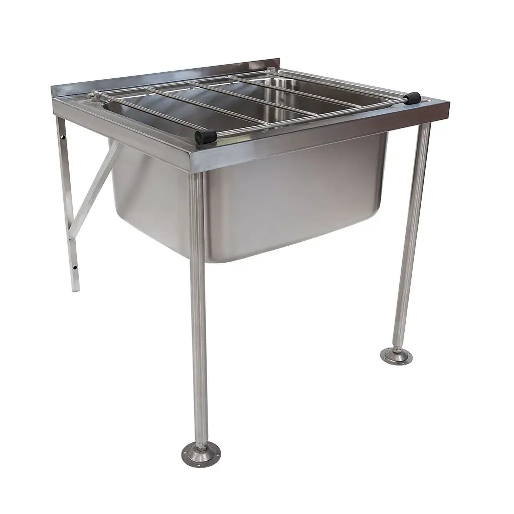 Buy Stainless Steel Cleaners Sinks With Grate & Legs