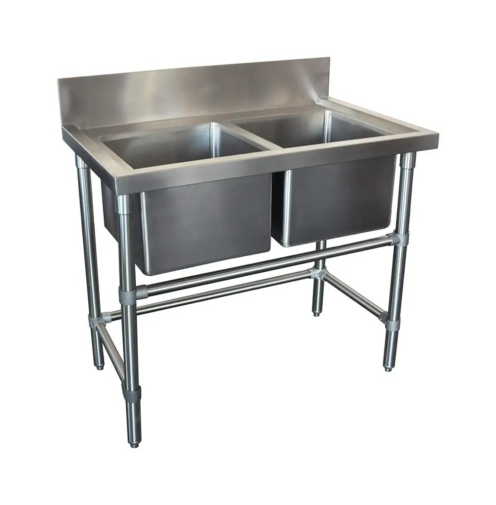 Double Stainless Steel Kitchen Sink, 1000 x 610 x 900mm high Brayco