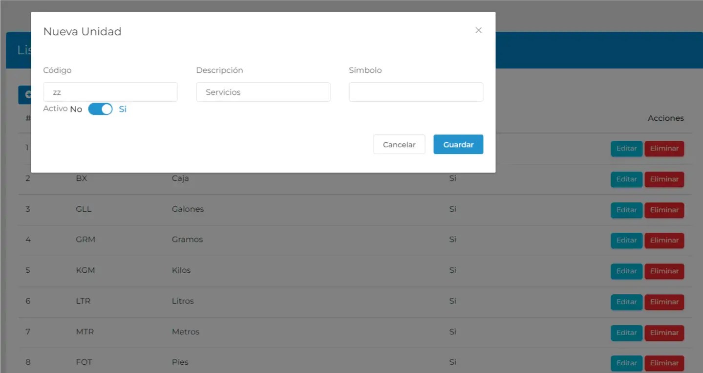 Listado de Unidades de Medida ( SUNAT) 2021 Factu
