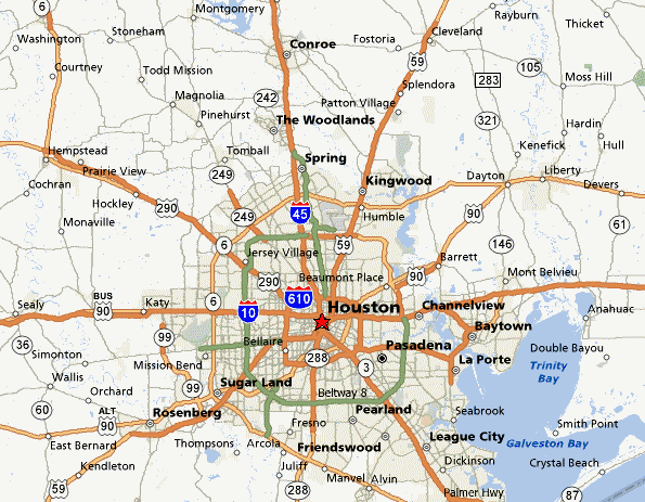 Map Of Greater Houston Area Inspection coverage area MLC Real Estate Inspections and Consulting