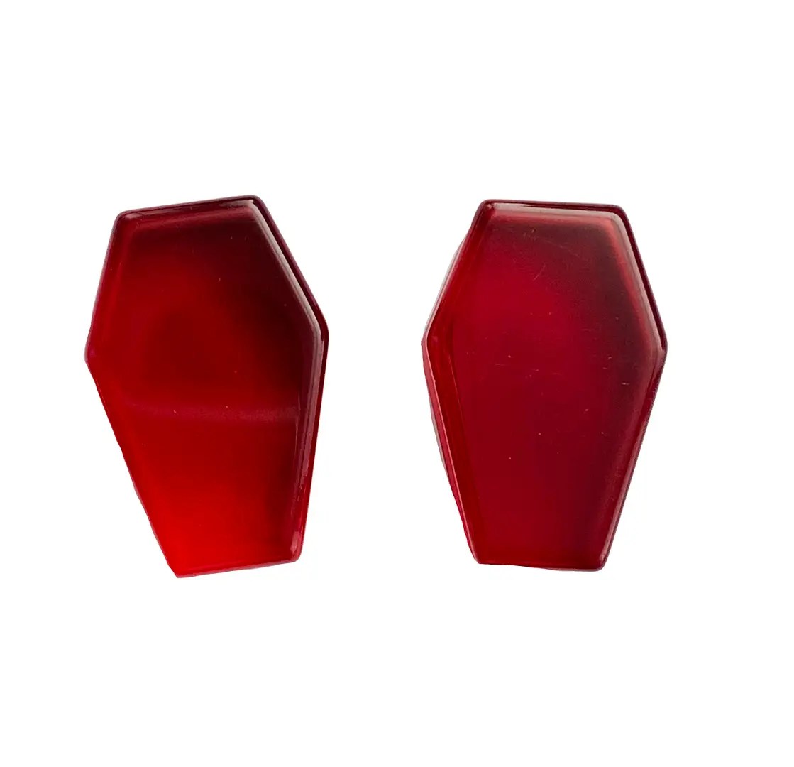 Red Glass Coffin Plugs Identity Body Piercing