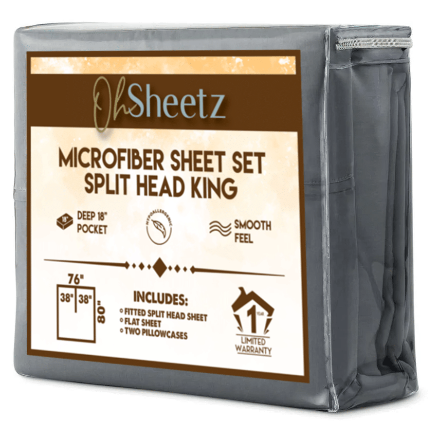 100 Microfiber Split Head King Sheet Set
